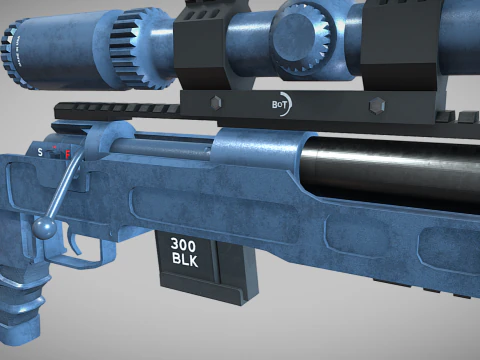 SPR-300 PRO lowpoly sniper rifle 3D Model