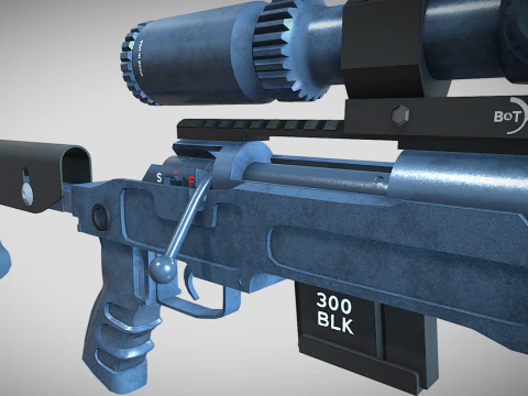 SPR-300 PRO lowpoly sniper rifle 3D Model