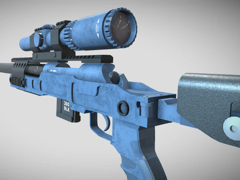 SPR-300 PRO lowpoly sniper rifle 3D Model