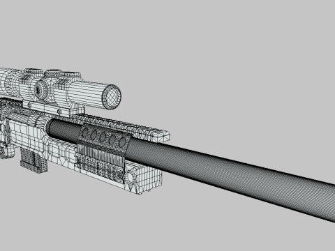 SPR-300 PRO lowpoly sniper rifle 3D 모델
