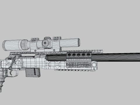 SPR-300 PRO lowpoly sniper rifle 3D 모델