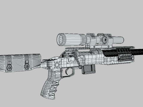SPR-300 PRO lowpoly sniper rifle 3D 모델
