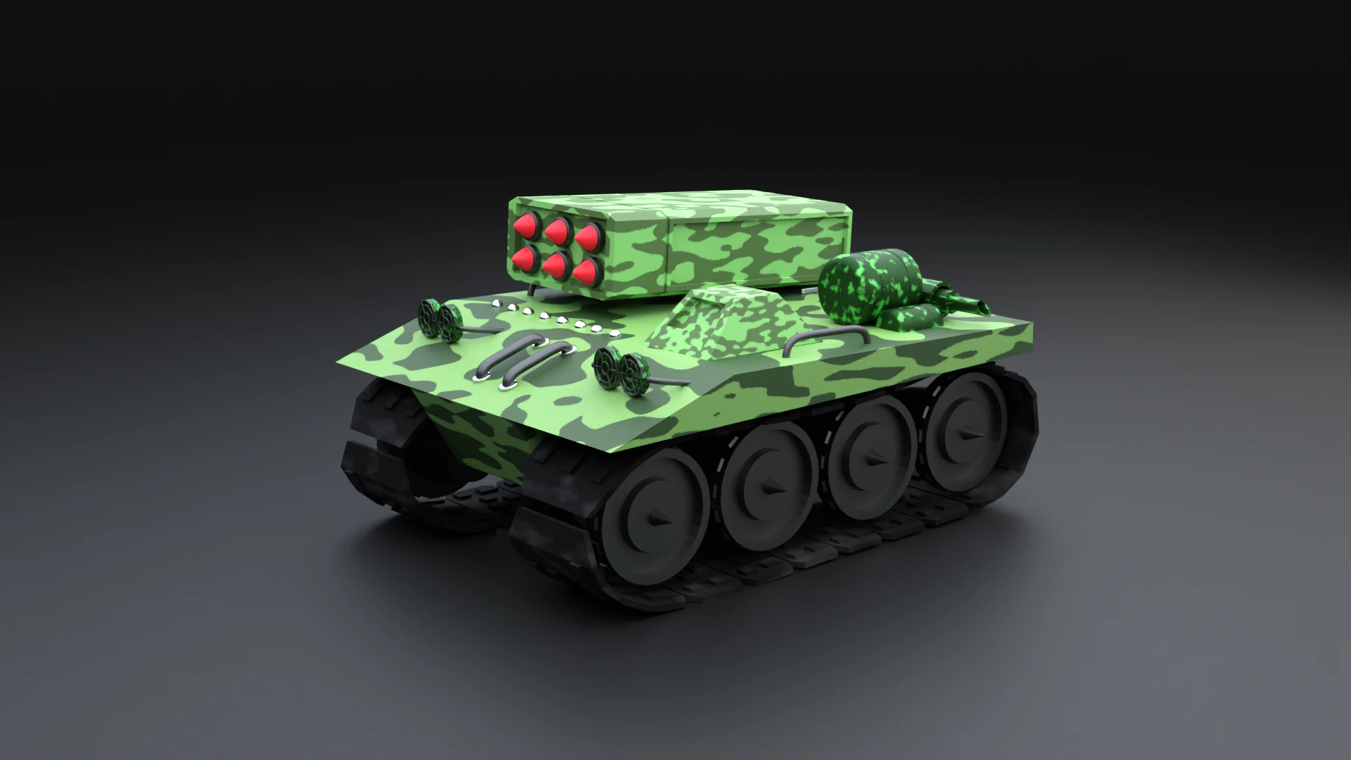 Low poly tank 3D Model .c4d .max .obj .3ds .fbx .stl .blend 