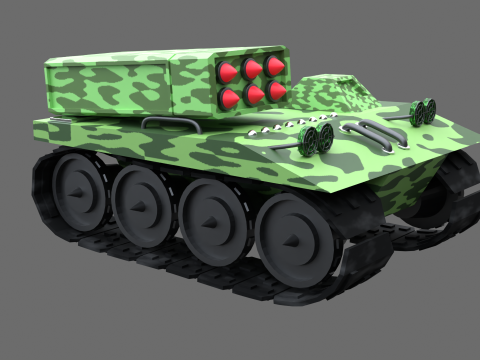 Low poly tank 3D Model
