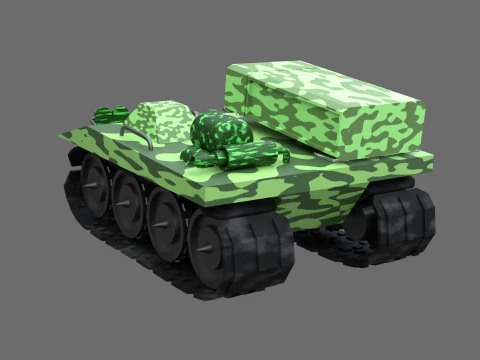 Low poly tank 3D Model