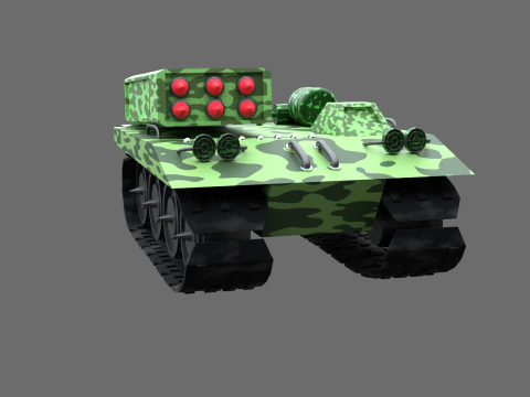 Low poly tank 3D Model