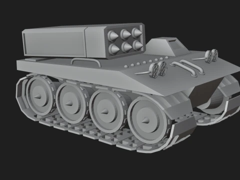 Low poly tank 3D Model