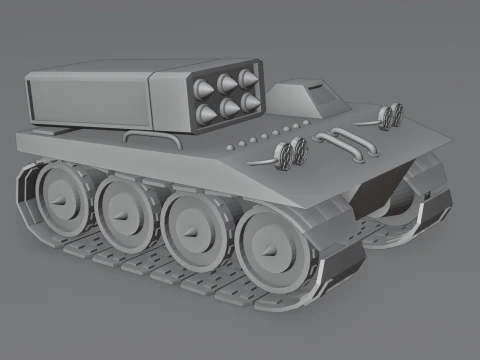 Low poly tank 3D Model