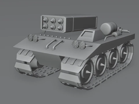 Low poly tank 3D Model