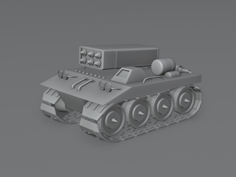 Low poly tank 3D Model