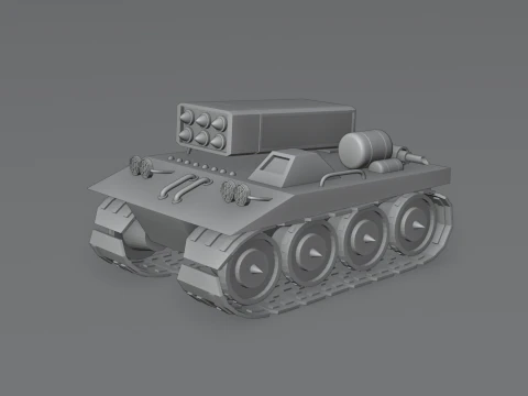 Low poly tank 3D Model