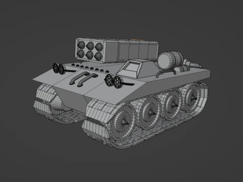 Low poly tank 3D Model