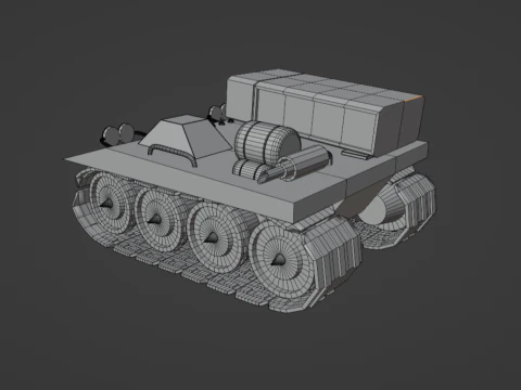 Low poly tank 3D Model
