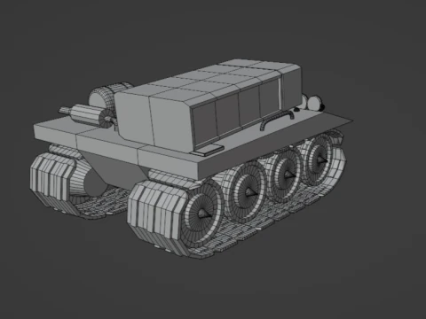 Low poly tank 3D Model