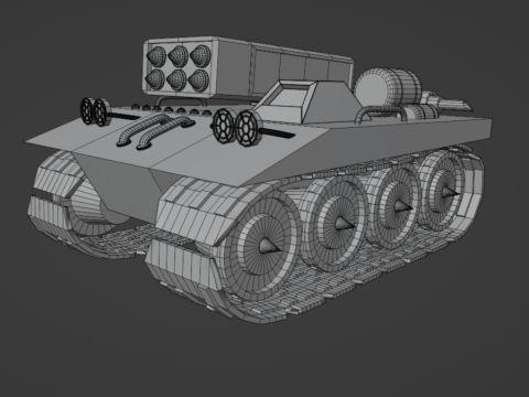 Low poly tank 3D Model