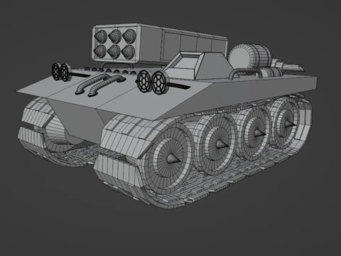Low poly tank 3D Model