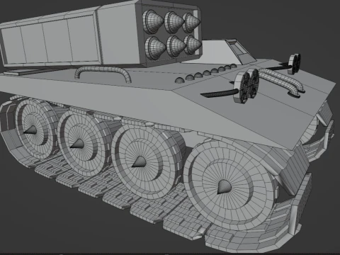 Low poly tank 3D Model