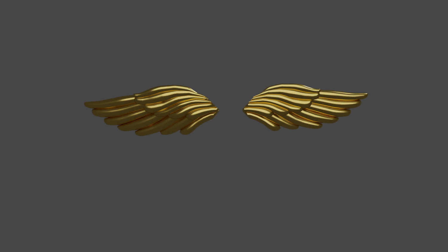 Wings gold 3D Model .c4d .max .obj .3ds .fbx .stl .blend 
