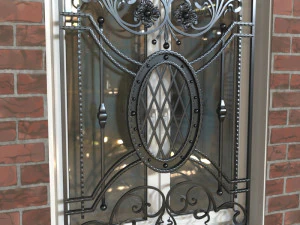 Metal forged window lattice 3D Model