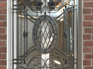 Metal forged window lattice 3D Model