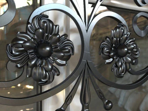 Metal forged window lattice 3D Model