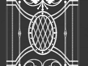 Metal forged window lattice 3D Model