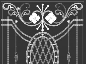 Metal forged window lattice 3D मॉडल