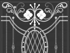 Metal forged window lattice 3D Model