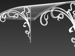 Metal forged Canopy over the front door Modelo 3D