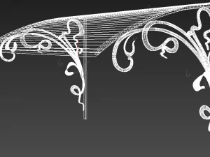 Metal forged Canopy over the front door 3D Model