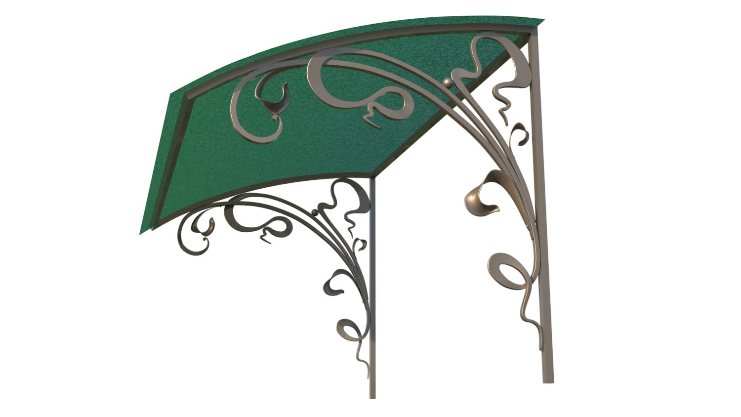 Metal forged Canopy over the front door 3D Model .c4d .max .obj .3ds .fbx .stl .blend