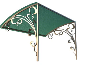 Metal forged Canopy over the front door 3D Model