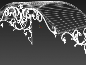 Metal forged Canopy over the front door 3D Model