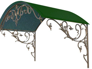 Металевий кований навіс над вхідними дверима 3D Модель