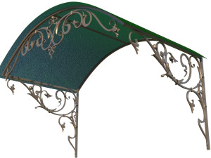 Metal forged Canopy over the front door 3D Model