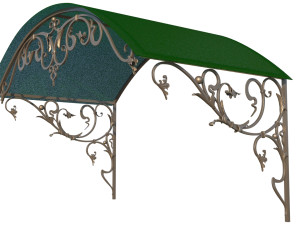 Metal forged Canopy over the front door 3D Model