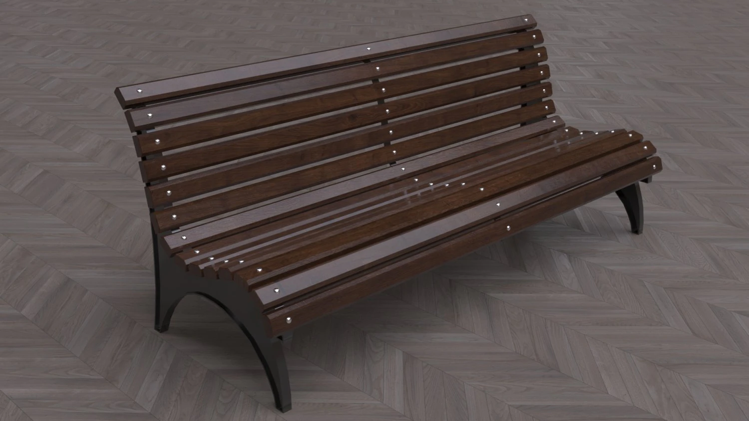 Park Bench Garden Seat 3D Model .c4d .max .obj .3ds .fbx .stl .blend