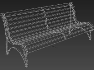 Park Bench Garden Seat 3D Model