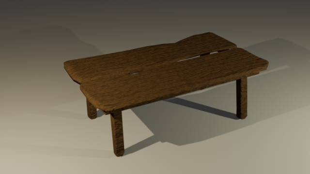 Medieval Wooden Table 3D Model .c4d .max .obj .3ds .fbx .stl .blend 