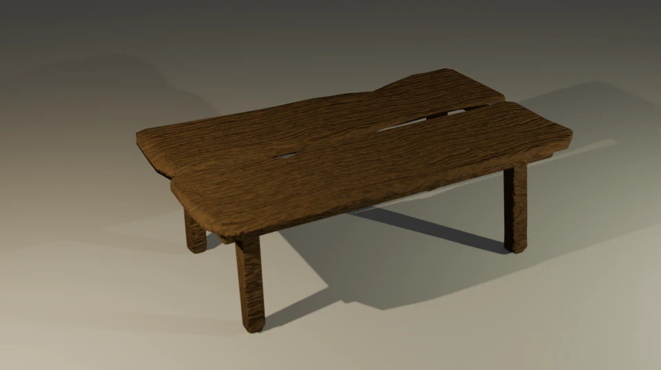 Medieval Wooden Table 3D Model .c4d .max .obj .3ds .fbx .stl .blend 
