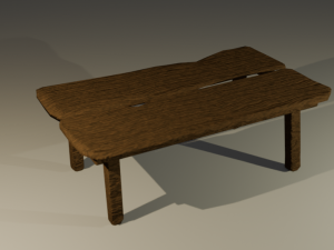 Medieval Wooden Table Modello 3D