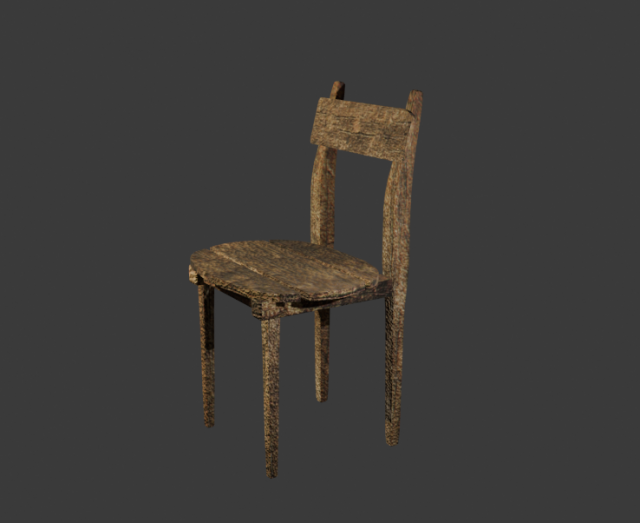 Medieval Wooden Chair Modelo 3D .c4d .max .obj .3ds .fbx .stl .blend 