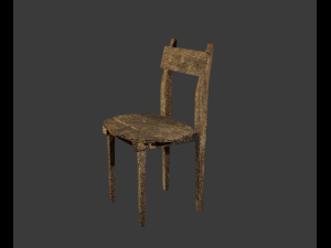 Medieval Wooden Chair Model 3D