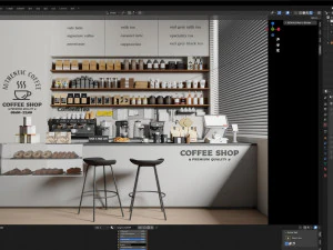 Coffee Shop 3D Model