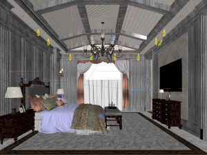 Cozy Bedroom Interior Scene 3D Model