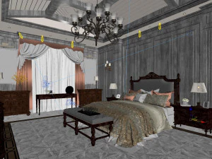 Cozy Bedroom Interior Scene 3D Model
