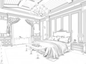 Cozy Bedroom Interior Scene 3D Model