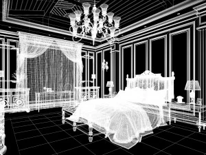 Cozy Bedroom Interior Scene 3D Model