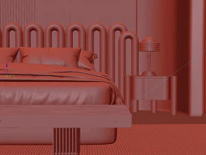 Cozy Bedroom Interior Scene 3D Model