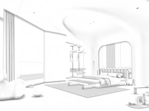Cozy Bedroom Interior Scene 3D Model